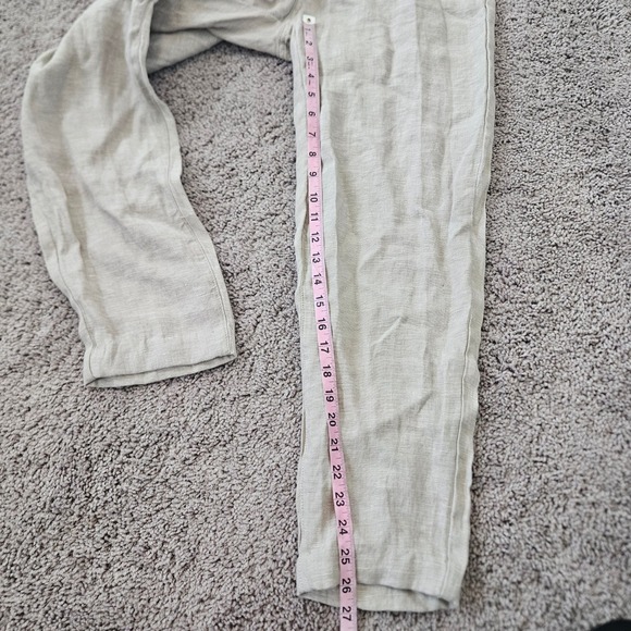 We Wore What Womens Linen Utility Jumpsuit Size M Boiler Suit Zip Front Neutral - Picture 7 of 12